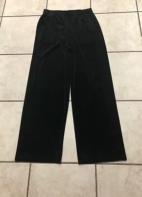 Nwt Eileen Fisher  S  Org Cotton/recycled Polyester Black Straight Velvet Pants • $42.50