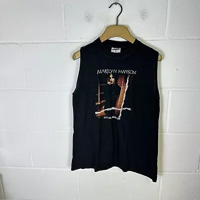 Vintage Marilyn Manson Shirt Mens Medium Black Eat Me Drink Me Goth Metal 90s • £28.95