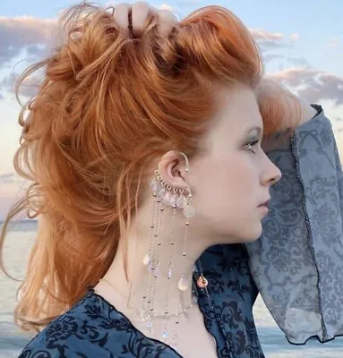 Iridescent Seashell Mermaid Earrings Scales Shell Ear Cuffs Crawler Jewelry NEW • $19.99