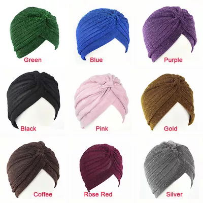 Men Women Indian Style Stretchable Soft Turban Hat Head Wrap Band Cap Bonnet • $4.56