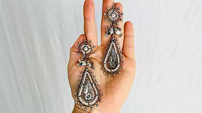 Taxco Filigree Earrings. Sterling Silver & Pearl. Mexico. Frida Kahlo • $180.99