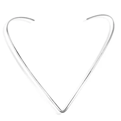 V-Shape Plain .925 Sterling Silver Choker Necklace • $37.59