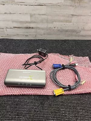 Used IOGear Extreme MiniView 4-Port USB PS/2 KVM Switch GCS1734 With AC Adapter • $20