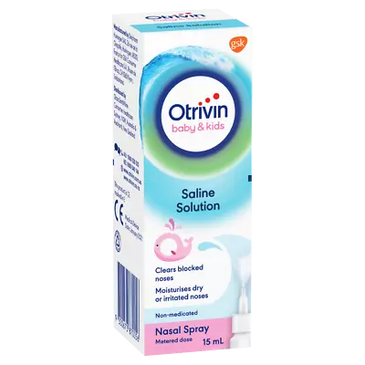 Otrivin Baby & Kids Saline Solution Nasal Spray 15mL Isotonic Saline Solution • $17.30