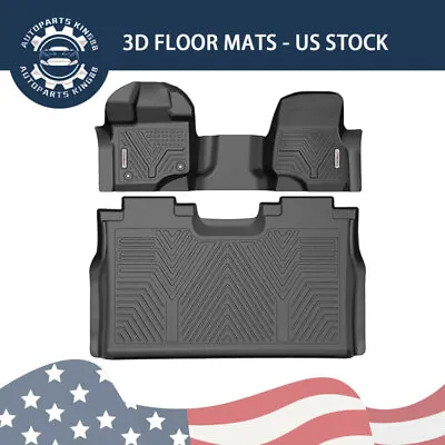 Floor Mats For 15-23 Ford F-150 SuperCrew Cab Bench Seat 1st Row Full Cover TPE • $78.99