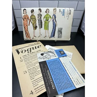Vintage Vogue Young Fashionables Pattern One Piece Dress #5748 Size 16 Bust 36 • $5.99