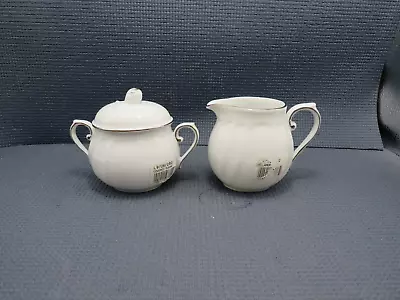 Mikasa Dinnerware Wedding Band Platinum Sugar & Creamer Set • $37.95