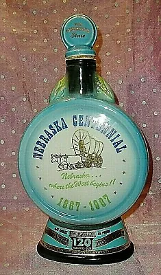 VTG  NEBRASKA CENTENNIAL 1867-1967 JIM BEAM WHISKEY DECANTER W/ LID  With Labels • $14