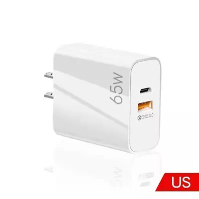 65W Super Fast Wall Charger With USB-A & USB-C Port For Samsung And IOS Devices • $15.99