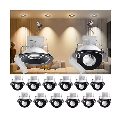 12Pack 6 Inch Gimbal Retrofit LED Recessed Light And LED Downlight Adjustabl... • $168.77