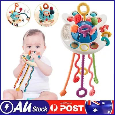 3 In 1 Montessori UFO Silicone Pulling Toys 0-3 Years Old Teeth Toys • $10.99