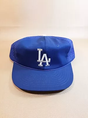 Vintage 80's LA Dodgers MLB Logo Extra Wide Brim Trucker Hat TWINS Boston MA • $40