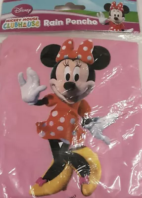 Disney Minnie Mouse Rain Poncho Slicker Kids Girl One Size Pink NIP • $9.99