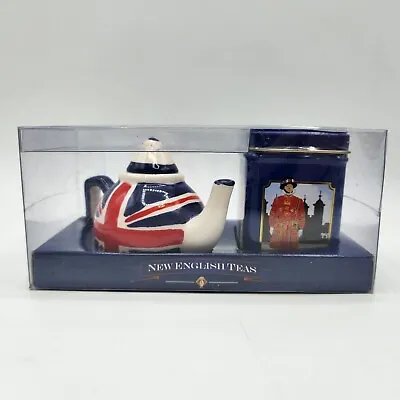 New In Box Miniature Teapot British Flag Whittard Of Chelsea With Tea • £19.41