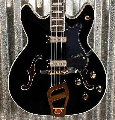 Hagstrom VIK67-G-BLK 67' Viking II Semi Hollow Black Gloss Guitar #0070 • $629