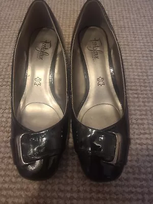 £12 • Buy Size 5.5 Wide Fit Black Patent Leather Wedges M &S Footglove