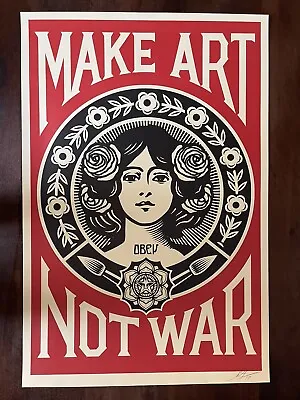 Shepard Fairey Obey Giant MAKE ART NOT WAR Art Print Poster Signed  24x36 • $120