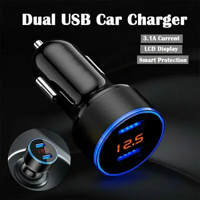 Black Car Cigarette Lighter Phone Charger Digital LED Voltmeter Auto Accessories • $4.02