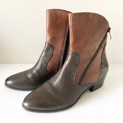 $59.95 • Buy Everybody By BZ Moda Ankle Boots Brown Leather Size 39/9 Side Zipper