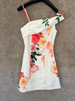 £9.99 • Buy ASOS Asymmetric Strap Floral A Line Mini Dress Summer Cocktail Date Pretty