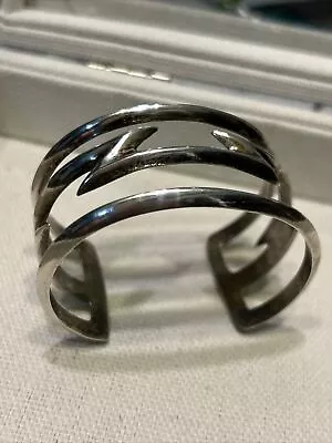 RARE FL BEGAY Vintage Sterling 925 Silver LIghtning ⚡️ Bolt Design Cuff Bracelet • $99