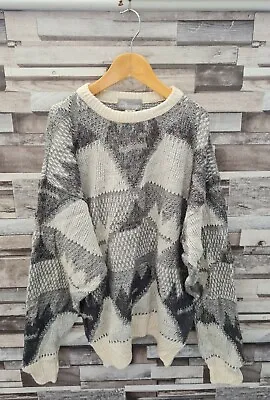 North Country Eaton Vtg Canadian Abstract Pattern Wool Acrylic Cosby Knit Jumper • £15.99