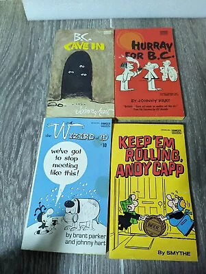 Lot Of 4 Vintage PB Comic Strip Books Johnny Hart BC Wizard Of ID Andy Capp 70s • $8.99