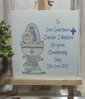£4 • Buy Handmade Card Christening Baptism Daughter Son Grandson  Personalised