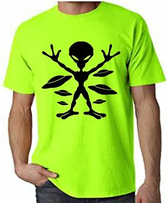 Alien Men's Neon T-shirt  - UFO Area 51 Aliens ET • £12.95