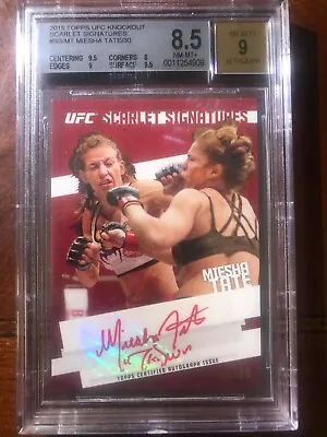  2015 Topps UFC Knockout Miesha Tate Scarlet Signatures /30 BGS 8.5/9 • $150