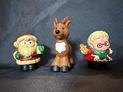 Vintage Fisher Price Little People Christmas Santa Reindeer Mrs Claus Lot • $16.99