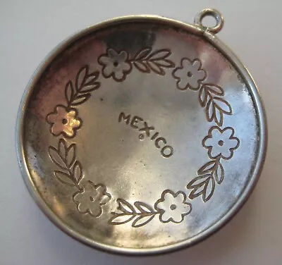 VINTAGE Sterling Large MEXICAN~SERVING BOWL~PLATE Silver Bracelet Charm Mexico • £15.20