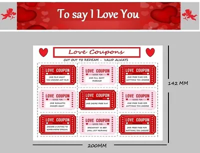 £2.89 • Buy Love Coupons Mom Wife Husband New Mom Couple For Her Him Gift Present Funny UK