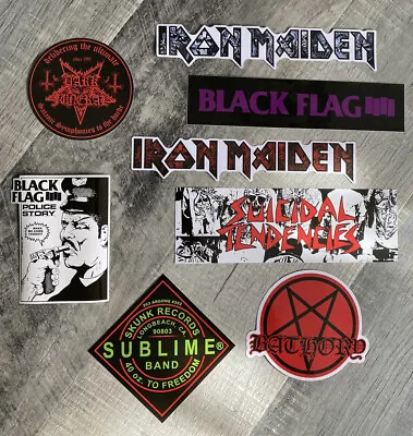 Black Flag Iron Maiden Sublime  BAND STICKER SET OF 8 Large STICKERS Metal Punk • $9.95