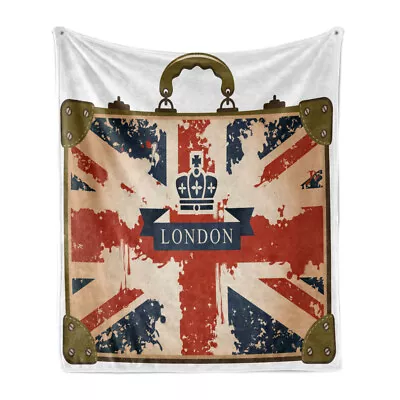 Union Jack Soft Flannel Fleece Throw Blanket Vintage London Flag Art • £30.99
