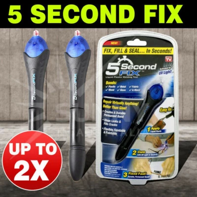 $11.82 • Buy 5 Second Fix UV Light Liquid Welding Kit Compound Glue Glass Plastic Repair Tool