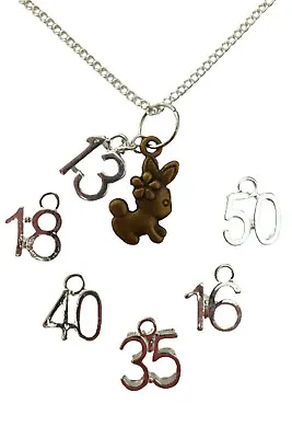 £5.97 • Buy SILVER NECKLACE FLOWER BUNNY Rabbit Charm Pendant Birthday Anniversary Gift +Bag