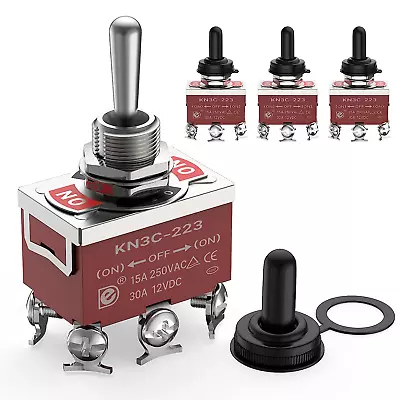 4Pcs Momentary Toggle Switch 12V DC 30A DPDT On-Off-(On) 6 Pin 3 Position Heavy • $17.97