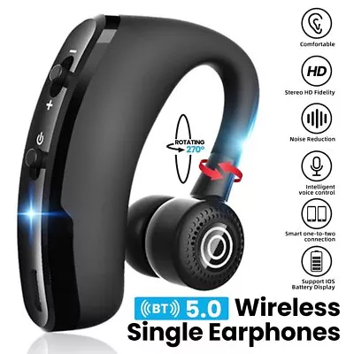 Wireless Earphone Handsfree Phone Call Bluetooth Telephone Headphones Ear Hook • $11.99