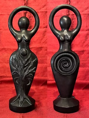 Vintage Goddess Statue Moon Spiral Tree Nature Wicca Altar Rare Statue Paganism • £31