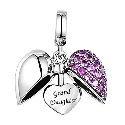 💖 Grand Daughter Charm Genuine 925 Sterling Silver Love Heart I Love You  • £17.95