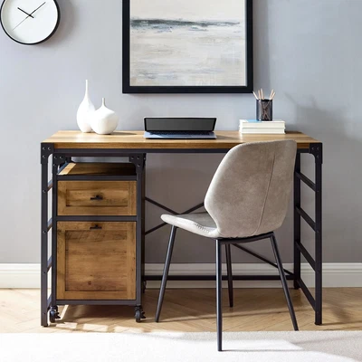 £144.99 • Buy Angle Iron Filing Cabinet Desk - Rustic Oak