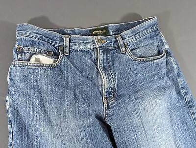 Eddie Bauer Jeans Men's 34x30 Wide Leg Fleece Lined Vintage  • $18.99