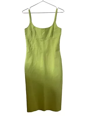 Vintage 90s/Y2K D&G Dress IT 42 Lime Green Cotton Bodycon • £30