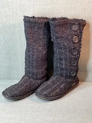 Mukluks Womens Boots Size 8 Tall Knit Black Knit Round Toe Buttons Casual  • $30