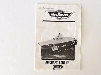Micro Machines Aircraft Carrier Galoob Replacement Instruction Manual Sheet 1988 • $4.95