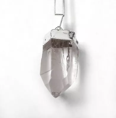 Quartz Crystal Natural Terminated Point Pendant Sterling Silver Necklace CHARGED • $13.99
