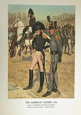 Vintage McBarron Military Art Print The American Soldier 1814 General & Staff  • $13.50