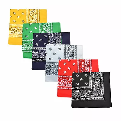 Pack Of 3 X-Large Cotton Non Fading Paisley Bandanas 27 X 27 In - Party And • $24.84