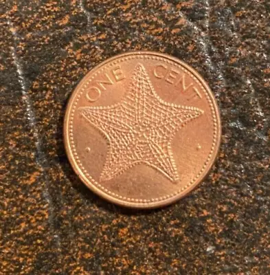 1987 Bahamas Coin 1 Cent  Starfish  AU/BU - Crafts • $1.59